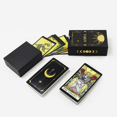 comprar Impressão por encomenda Originais Sol Negro Tarot Cartões Impressos Fazer Russo Cavaleiro de Luxo online manufacture