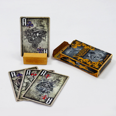 comprar Impressão personalizada de alta qualidade em estilo russo, cartas de jogo, impressão em papel de ouro, poker de cartas escuro e liso. online manufacture