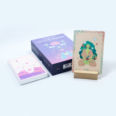 comprar Impressão personalizada de cartões de Tarô Oráculo Francês Roxo Impressão Fazer Cartão de Tarô de Mulheres de Alta Qualidade com saco online manufacture