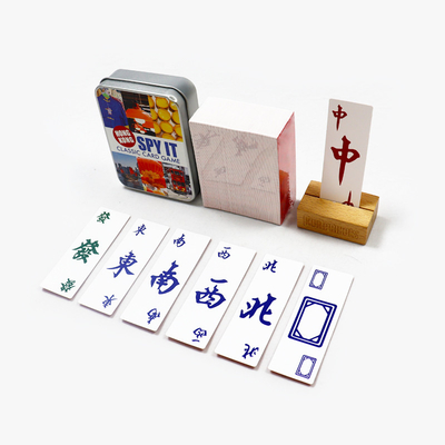 comprar Impressão personalizada Cartões de Mahjong Americano Jogando Cartões Multiplayer Cartão de Papel Mahjong Com Caixa de Lata online manufacture