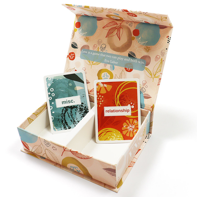 comprar Personalizado Dois Decks Pergunta Conversa Casais Jogando Jogo de Cartas Impressão Personalizada Eco-Amigável Personalização online manufacture