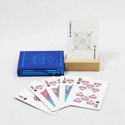 comprar Cartas de pôquer personalizadas em papel preto alemão com coração, estampagem nacional azul e dourada online manufacture