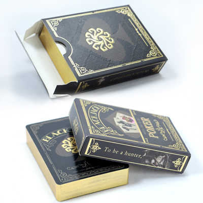 comprar Luxo Golden Edge Jogos de cartas Poker Impressão personalizada de papel de ouro Jogos de cartas Dubai com caixa online manufacture