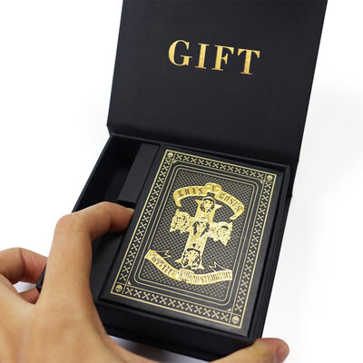 comprar Cartas de Baralho Personalizadas com Folha de Ouro e Núcleo Preto para Jogos de Luxo e Presentes online manufacture