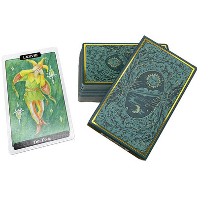 comprar canto redondo matt imprimível de cor verde de cartões de tarô de 63*88mm online manufacture