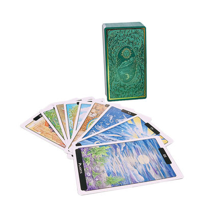 comprar cartões de tarô de 100x150mm com cartões de jogo Matt Golden Foil Green Color online manufacture