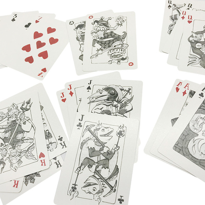 Cartões de jogo feito-à-medida do papel da cor completa com 4 reis 54pcs