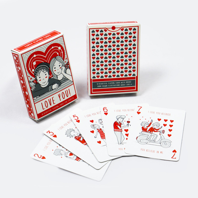 Alta Durabilidade Cartas de Jogo Personalizadas Cartas de Amor de Casais 4 Cores Pantone Impresas