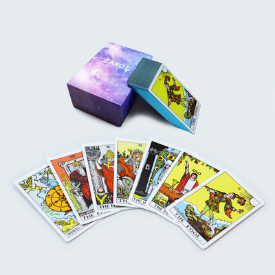 Cartões de Tarô em Miniatura Original de Margem Azul Imprimir Cartão de Tarô Roxo Romance com Bolsa