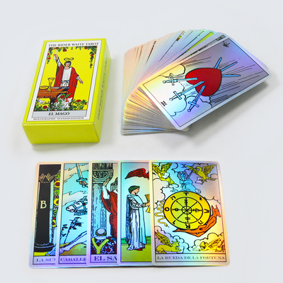 Venda a retalho de cartas de tarô de oráculo personalizadas impressão a laser cartas de jogo com livreto