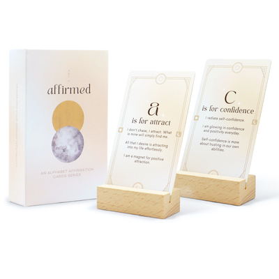 Laminado de borda de ouro Positivo Cartões de Afirmação Diária Deck para Mulheres Impressão personalizada