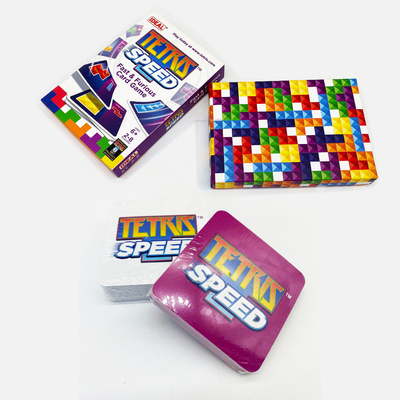 Desenhos personalizados Cartões de jogo de velocidade Tetris Solitário colorido Cartões educacionais para crianças