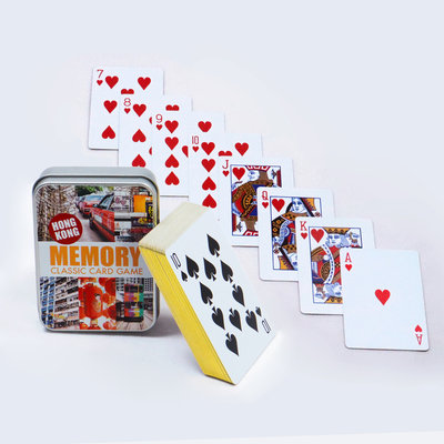 Impressão de logotipo personalizado Cartas de jogo duráveis Cartas de espetáculo clássico com caixa de lata