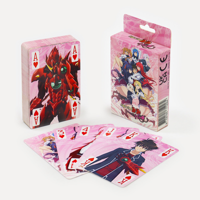 Papel personalizado Jogo de cartas Impressão de tamanho clássicos Cartão de desenhos animados com verniz