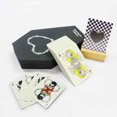 Jogos de Festa Jogos de cartas com verniz brilhante em 280gm de papel azul e logotipo personalizado