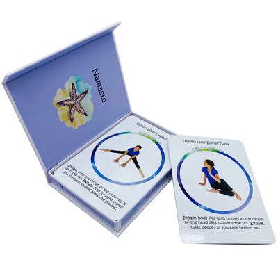 Impressão personalizada de cartões flash de movimento de yoga para o jogo de exercícios esportivos educacionais normais