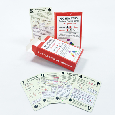 Papel de Matemática Revisão Jogo de Jogos de Cartas Impresso sob medida para Let's Talk Aprendizagem
