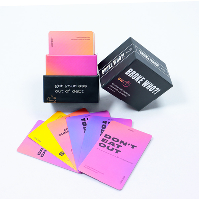 Item Luxury Playing Cards Printing Custom Financial Challenge Card Game Com Instruções de Regras
