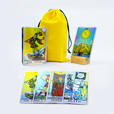 PMS personalizado Cores de jogo de cartas de tarô Decks com saco de tecido item personalizar carta de tarô