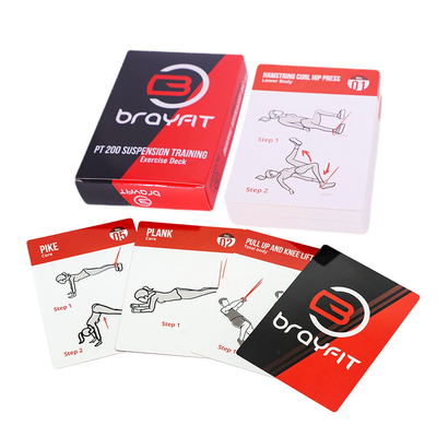 Exercícios personalizados Yoga Poses Cartões de papel Atividade de vida Aprendizagem Cartões de exercício Packs Cartões de exercício esportivo
