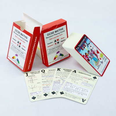 Cartão de conhecimento de matemática Impressão personalizada Flashing Cartões de jogo Impressão de jogo Serviço de cartão de revisão de matemática