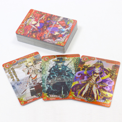 63mmx88mm Personalizado Inglês Francês Espanhol Japonês Língua Cartão de Papel de Personagem de Cartão de Cartão com Design de Logotipo de Bordado 3D