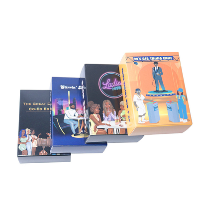 Jogo de bebida de marca personalizado Jogos de cartas para meninas Festa de adultos Jogo de crime personalizado Desenhos personalizados Logotipo de bordado 3D