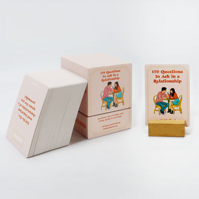 Logotipo de bordado 3D personalizado Design de afirmação positiva Cartões flash Deck para adultos jogando Cartões de jogo financeiro