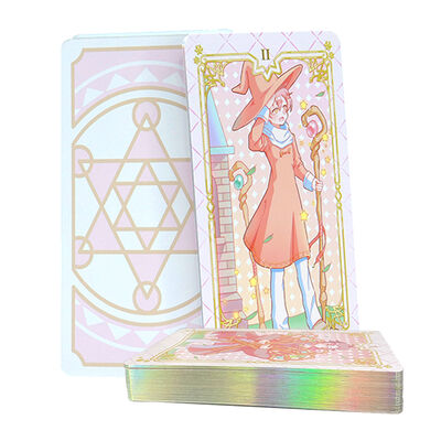 Cartas de Tarot com Borda Holográfica Personalizadas com Impressão Offset CMYK de 4 Cores e Design Elegante