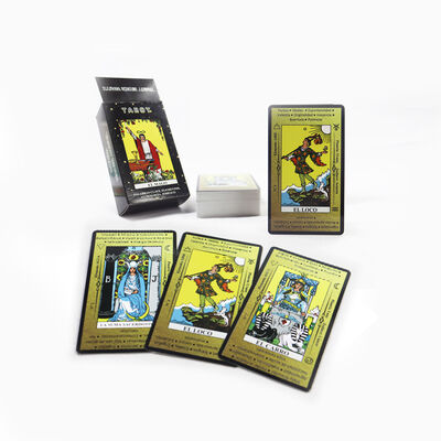 Cartas de Tarô Personalizadas com Design em Papel Black Core de 310gsm com Amostra Grátis para Baralho de Oráculo Personalizado