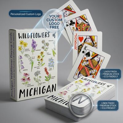 Design personalizado cartas de jogo personalizadas baralho de cartas de qualidade premium com logotipo personalizado gratuito e material de papel ecológico