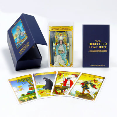 Cartões de Tarô Holográficos de Alta Qualidade de Folha de Ouro Personalizados Tarô da Versão Russa Cartões de Tarô com Guia