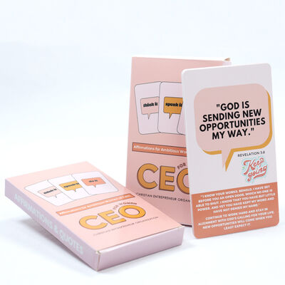 Cartões de Afirmação Positiva Imprimidos Personalizados Deck para Mulheres Impressão de Cartão de Autoafirmação Positiva Inspiradora de 365 Dias
