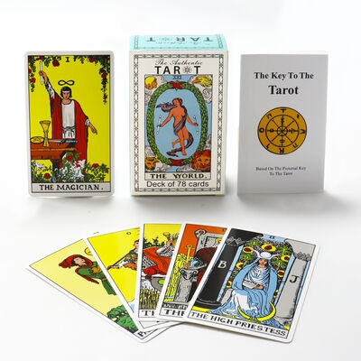 Full Color Custom Classical Tarot Oráculo Impressão Personalizada Cor Tarot Cartão de Fábrica Design Tarot Cartões com Guia
