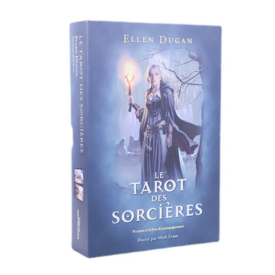 Cartão de tarô de linho de Oracle, cartões do oráculo da cópia de cores de PMS com livro manual