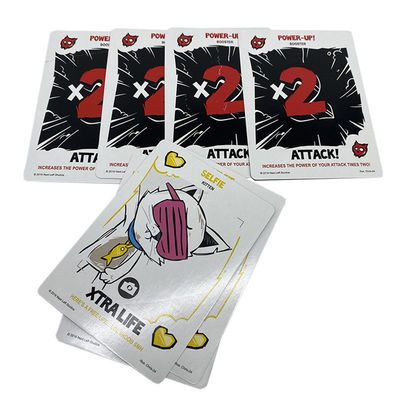 Cartões de jogo do costume da promoção do OEM que envernizam o revestimento de superfície
